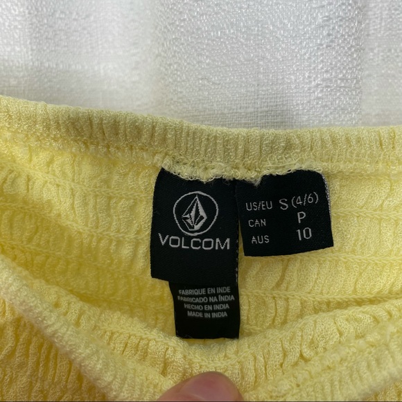 NWT Volcom Yellow Sinched Crop Top - Picture 4 of 8